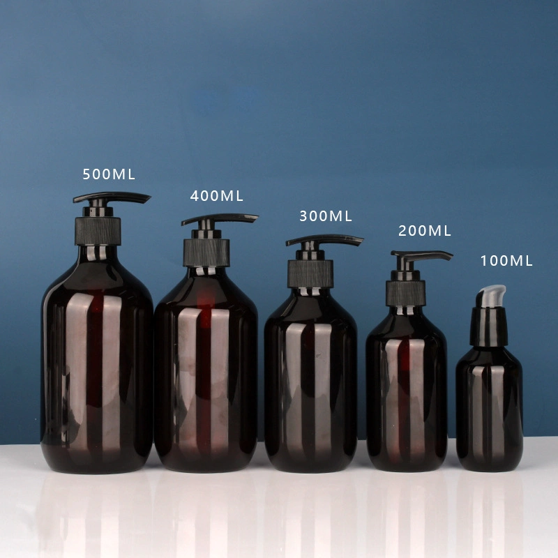 Wholesale White Black Amber 60ml 100ml 160ml 200ml 300ml Clear Plastic PE Bottle with Lotion Pump